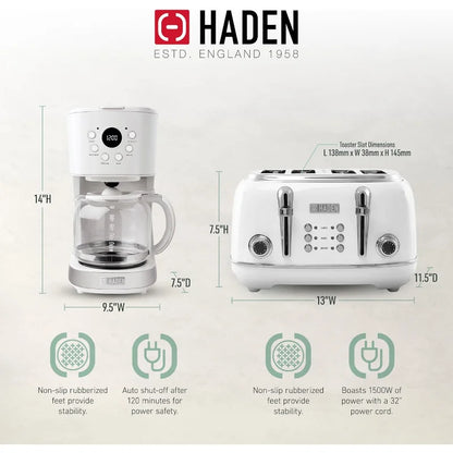 Elegant Design 12 Cup Coffee Maker & 4-Slice Toaster