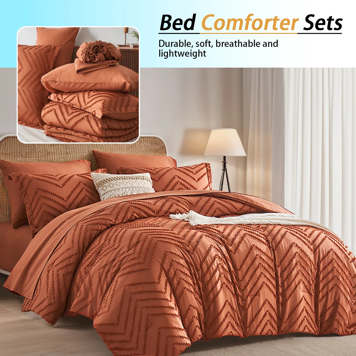 Elegant 7-piece Cut Flower Design king/Queen Quilt Set