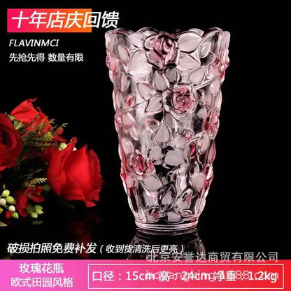 Modern/European Style Decorative Crystal Glass Flower Vase 