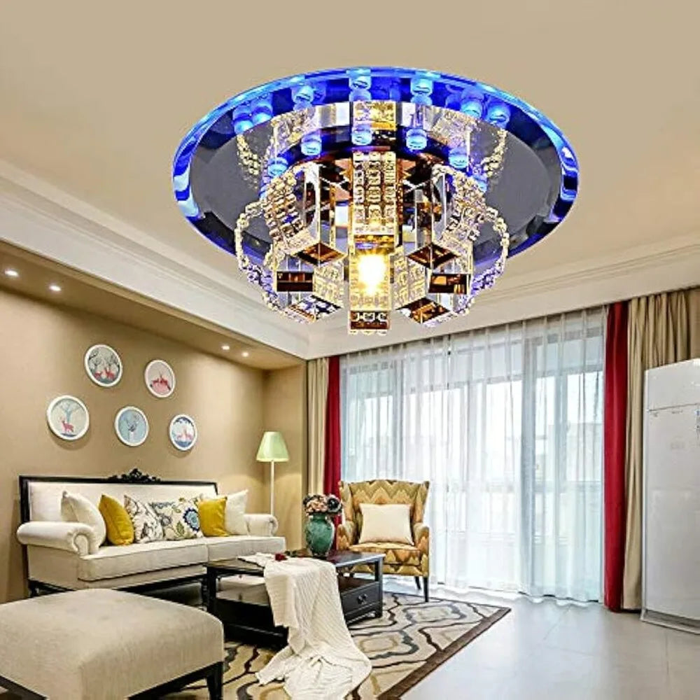 Modern Crystal Flush-Mount LED Ceiling Light