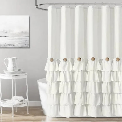 Farmhouse 72"x72" Fabric Shower Curtain Set