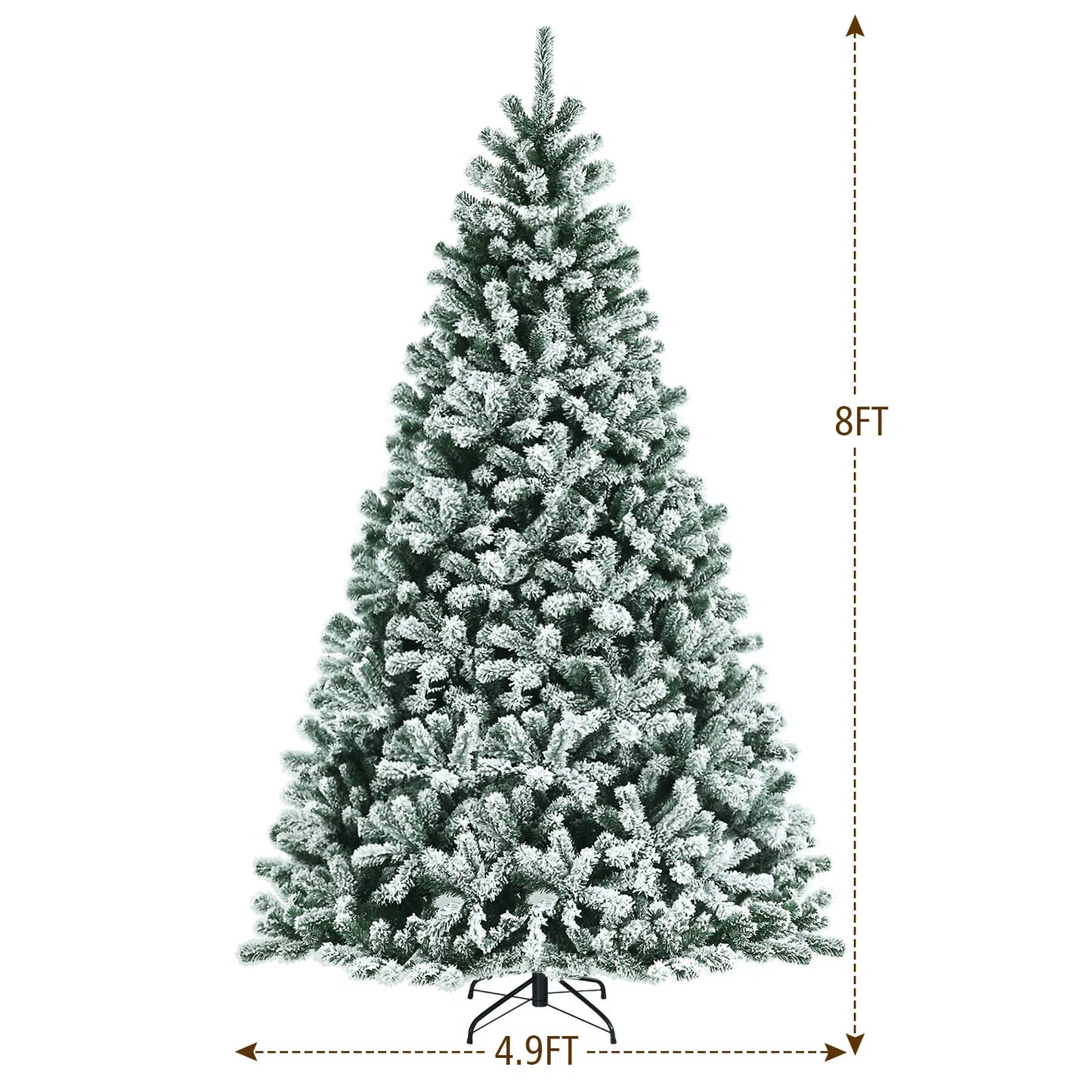 The Pre-lit 8FT Snow Flocked Hinged Christmas Tree