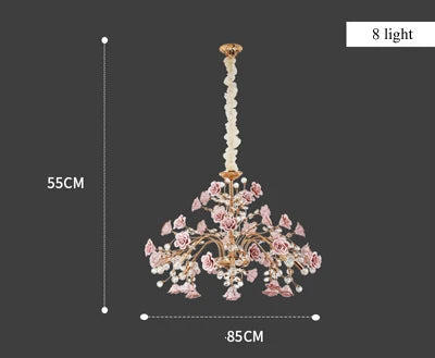 European Court Style LED Crystal Chandelier-Modern Rose Decoration