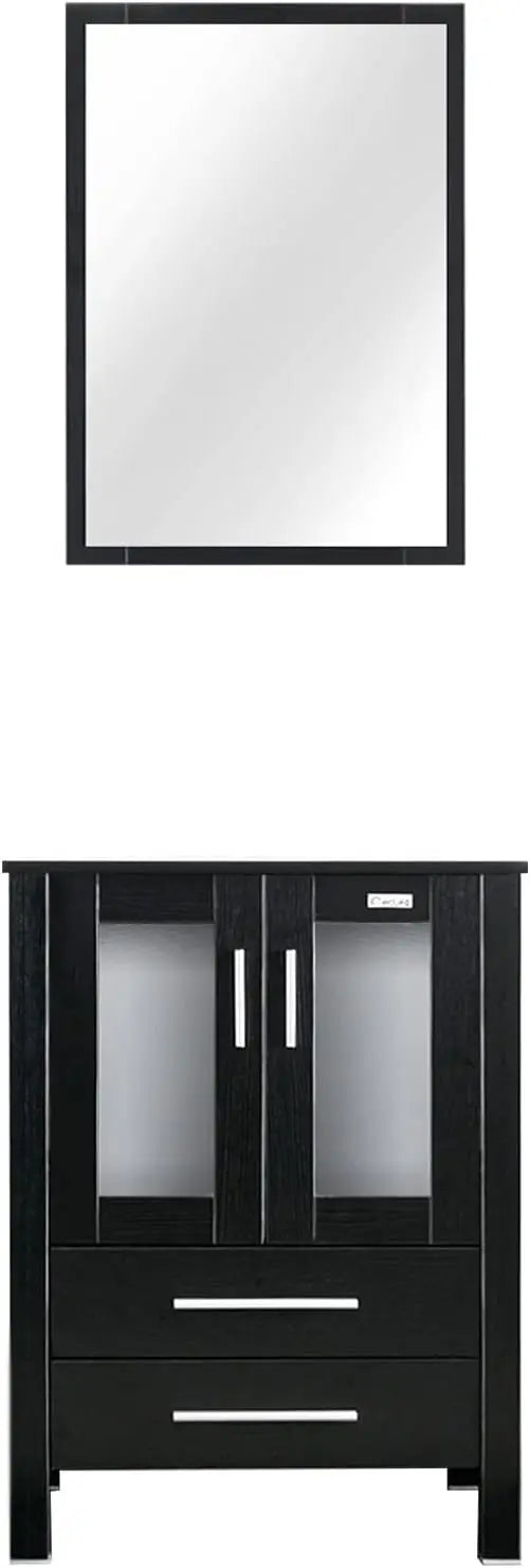 24" Modern Black Stand Cabinet w/out Sink