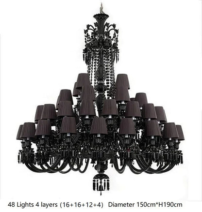 Luxurious Black Crystal Chandelier Lighting