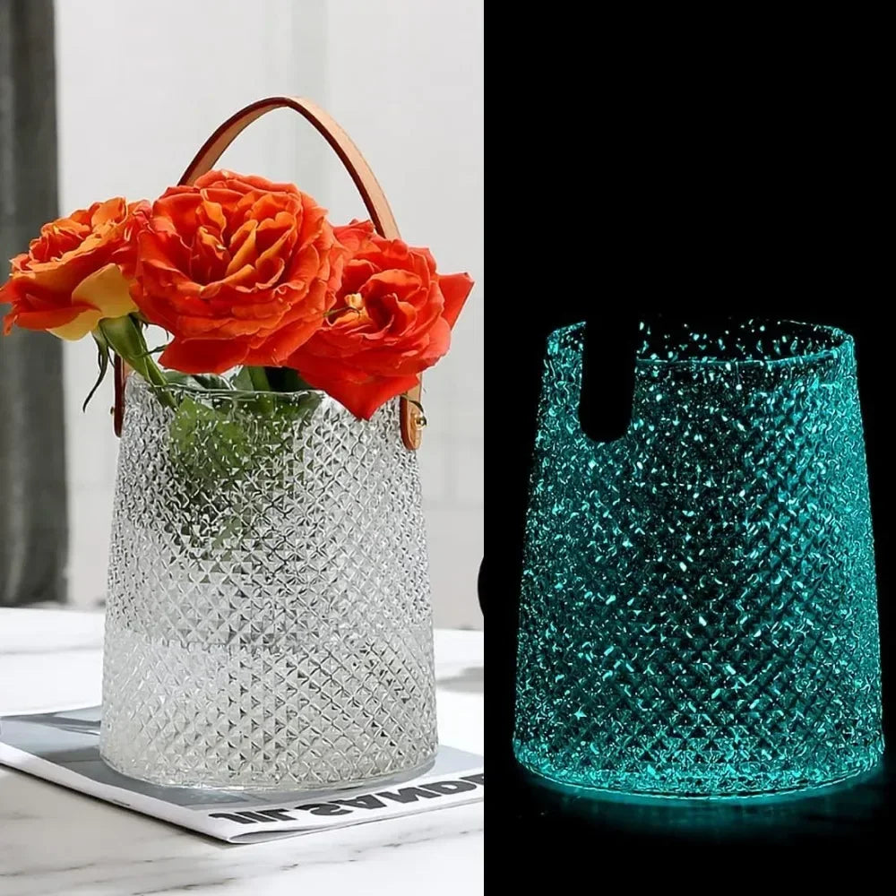Luminous Ornamental Glass Flower Vase