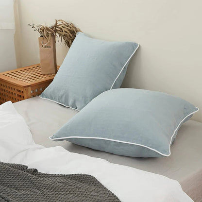 Unique Washed Linen Euro Pillow Sham-Set of 2