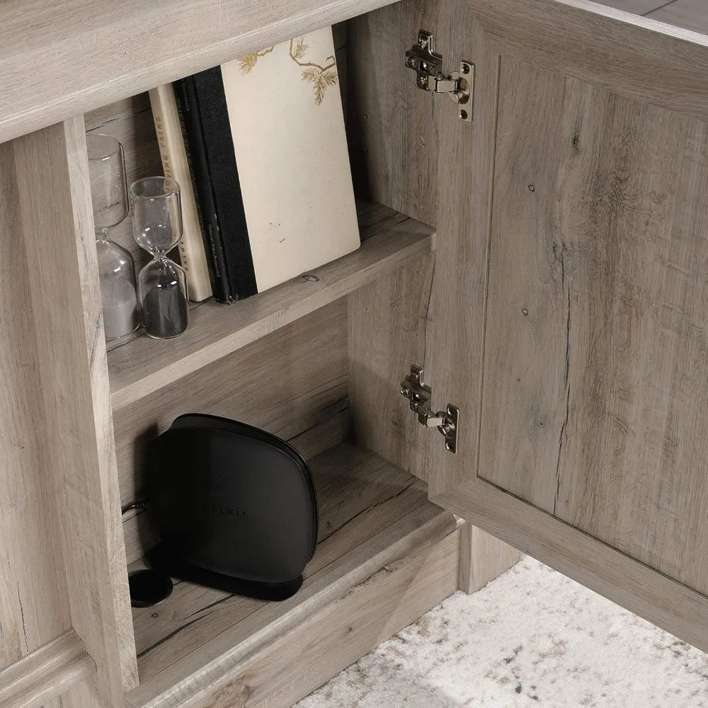 Executive Office Desk with Drawers, File Cabinet Storage & Keyboard Tray