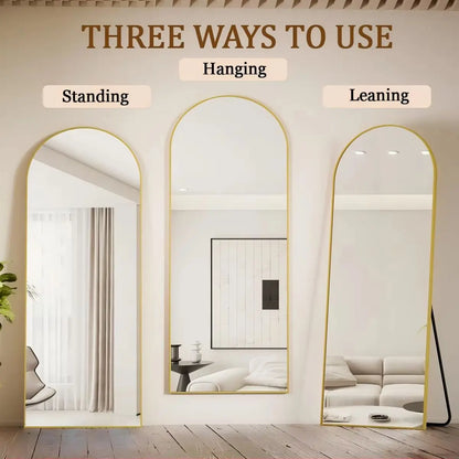 Modern 71" Tall Full Length Mirror w/Arched Top Design