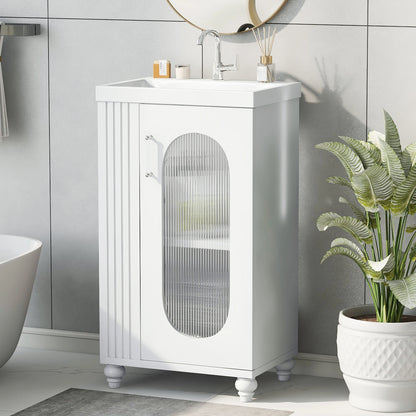 Modern 20" Freestanding Bathroom Vanity w/Drop-in Sink