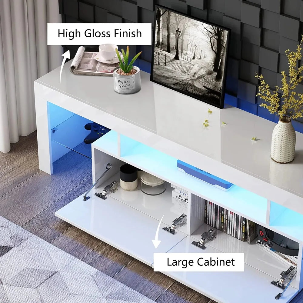Modern Living Room Entertainment Center w/LED Lights