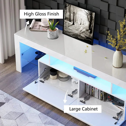 Modern Living Room Entertainment Center w/LED Lights