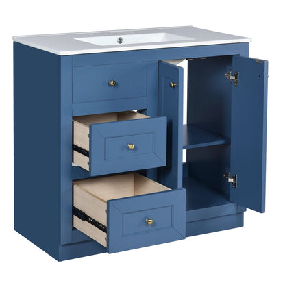 36" Bathroom Vanity with Ceramic Sink