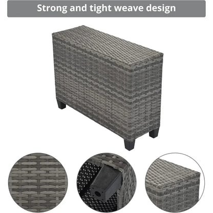 8-Piece  Outdoor Half-Moon Wicker Sofa Set