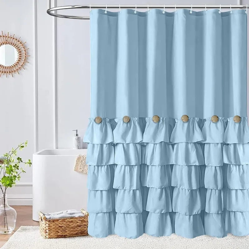 Farmhouse 72"x72" Fabric Shower Curtain Set