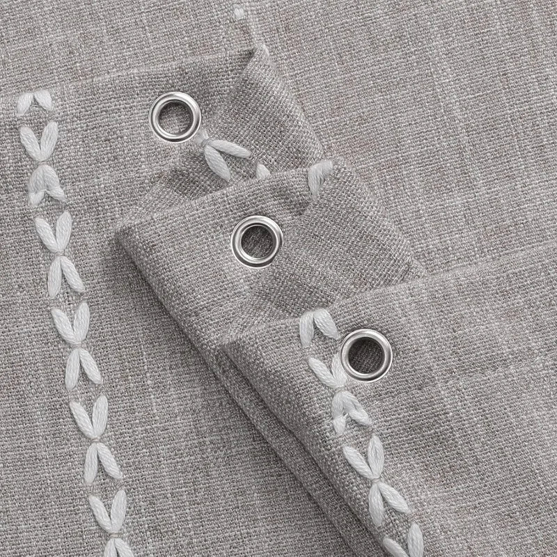 Boho Farmhouse Cotton Linen Shower Curtain