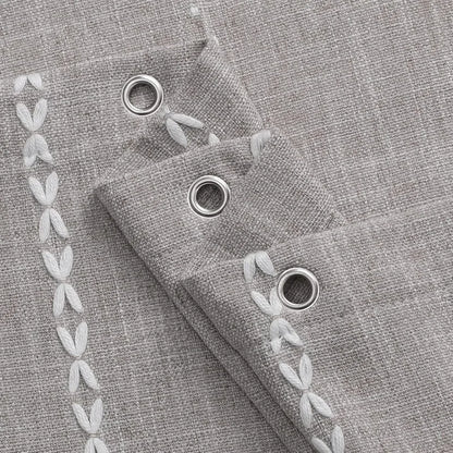 Boho Farmhouse Cotton Linen Shower Curtain