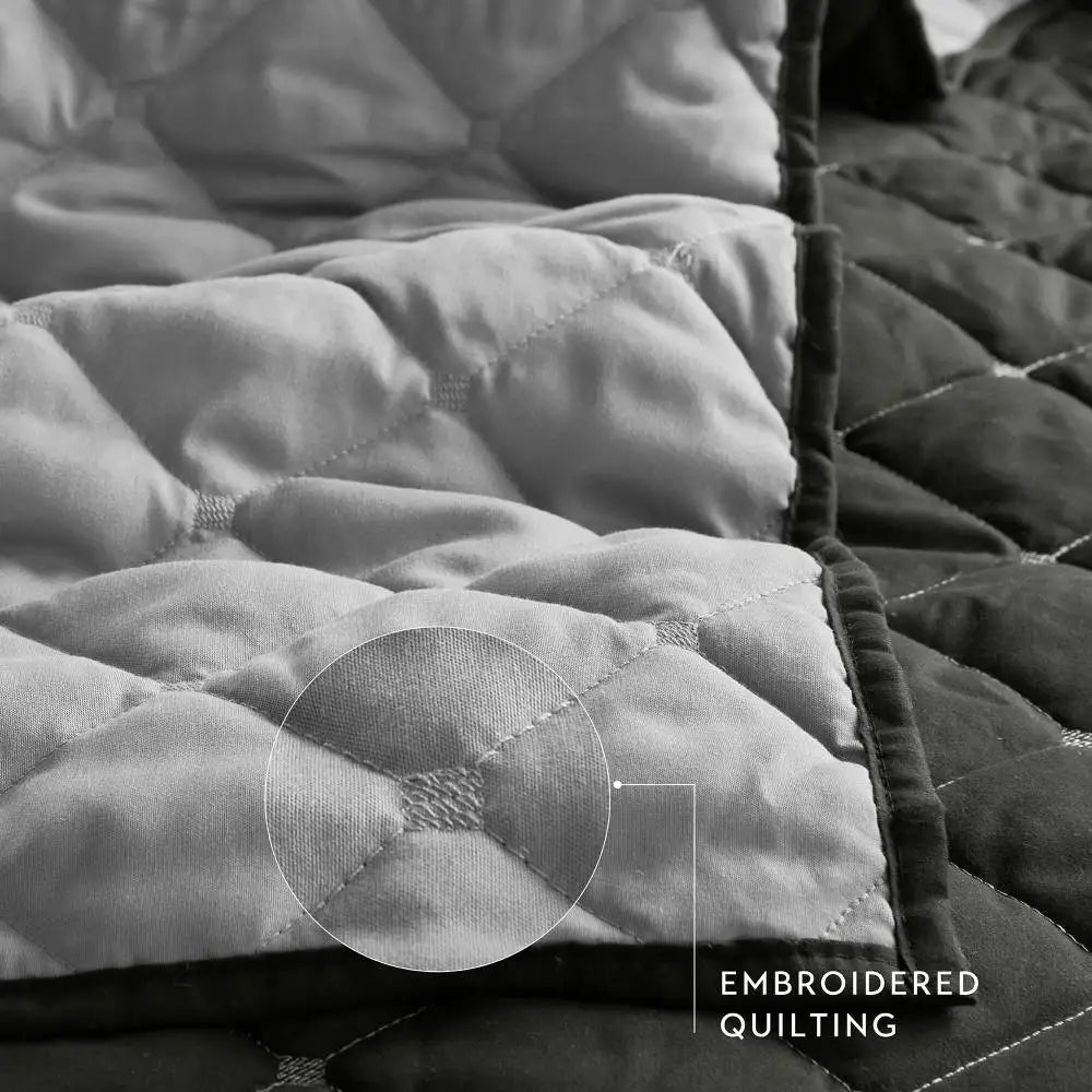 Complete your bedroom decor with this 7-piece king size comforter set in trendy black & white stripes.