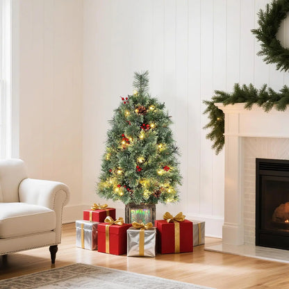 Mini 3ft Tabletop Pre-Lit Artificial Christmas Tree w/70 LED Lights