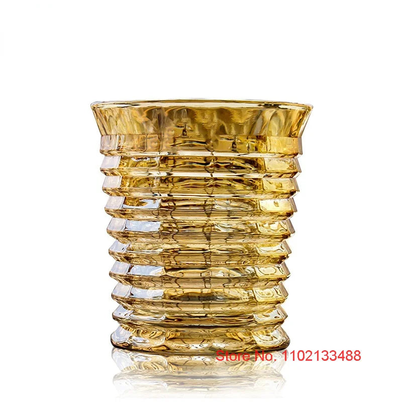 European Style Grotesque Golden Crystal Whisky Glasses
