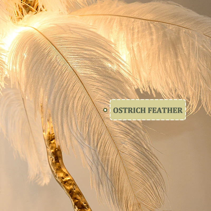 Modern Nordic Ostrich Feather Luxury Floor/Table LED Lamp 
