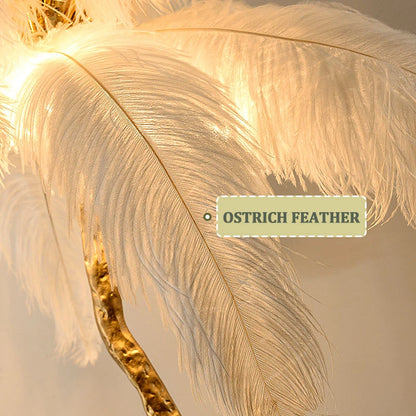 Modern Nordic Ostrich Feather Luxury Floor/Table LED Lamp 