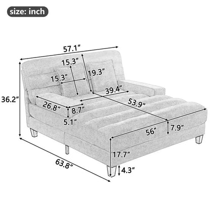 Modern Chenille Lounge/Sofa Chair w/Built-in RGB LED Lights