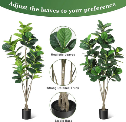 Tall Ecofriendly Faux Fiddle Leaf Fig Tree
