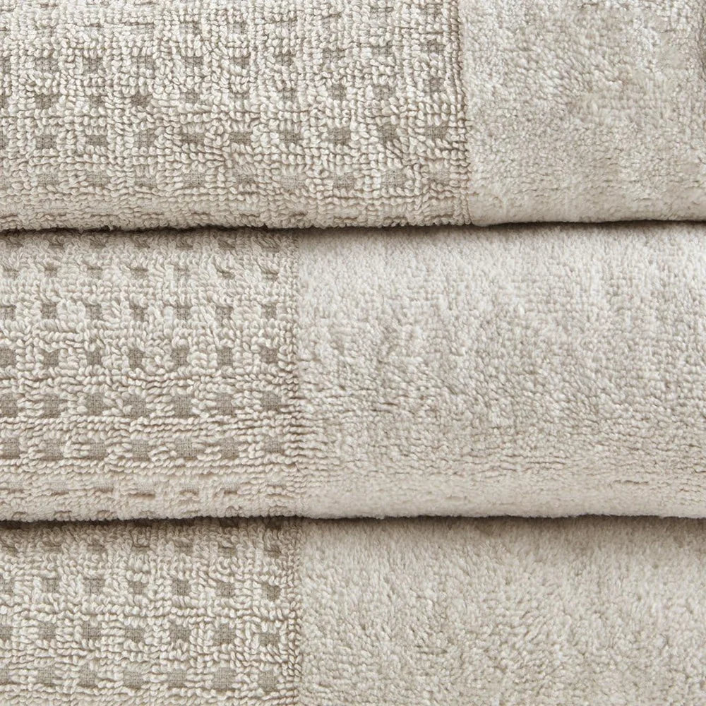 Modern Luxurious 100% Cotton Natural Color Bath Towel 6-Piece Set