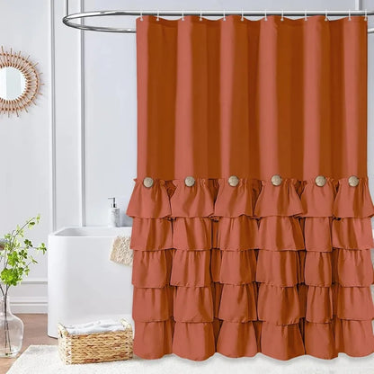 Farmhouse 72"x72" Fabric Shower Curtain Set