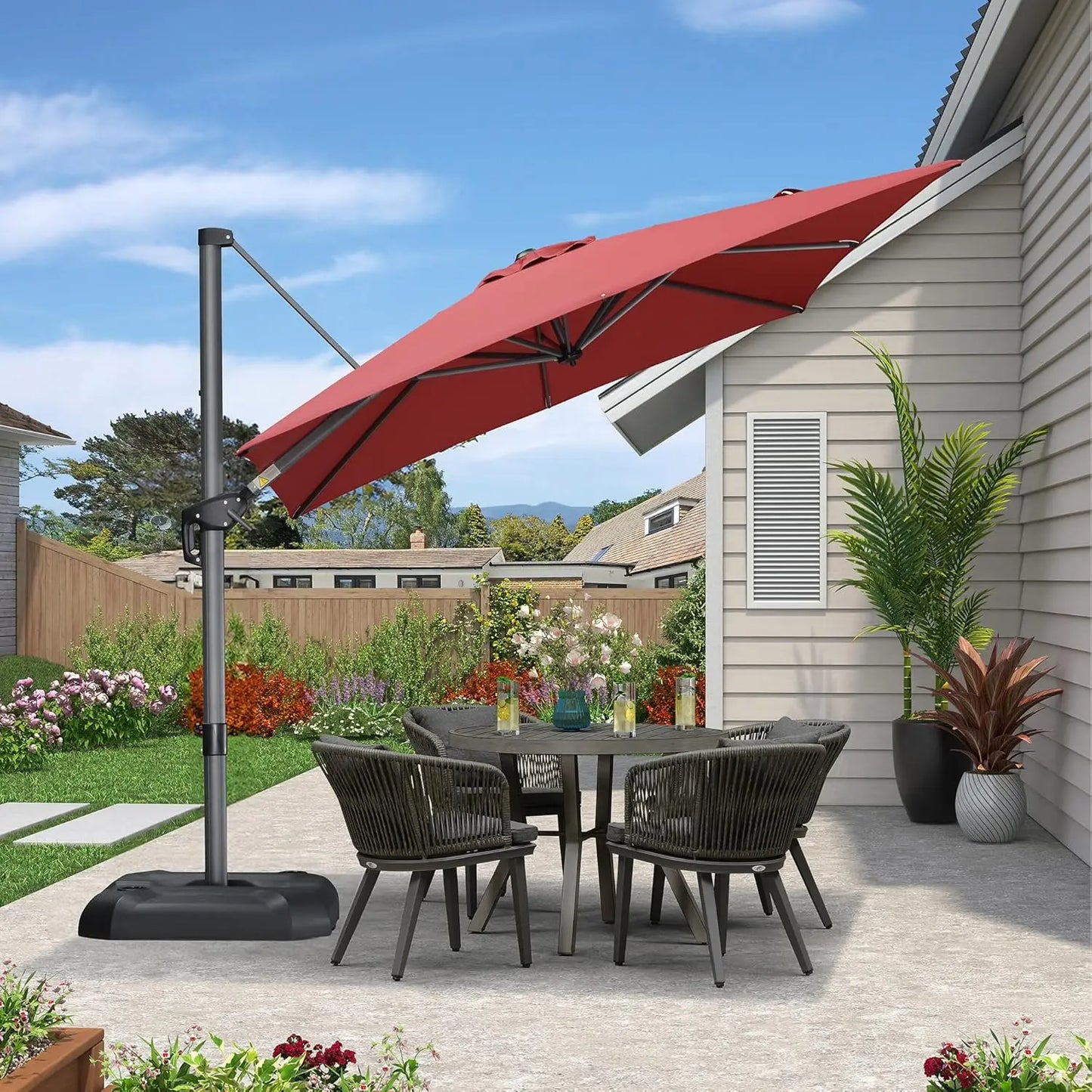 Outdoor All Aluminum Square Cantilever Umbrella