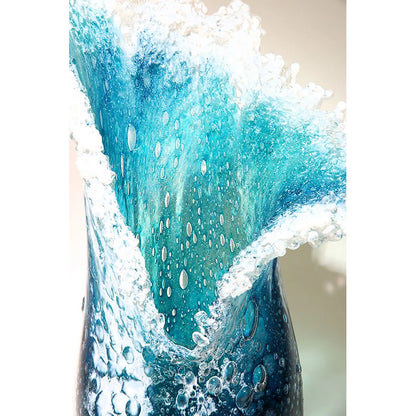 Modern &  Majestical Ocean Blue Sea Wave Resin Flower Vase