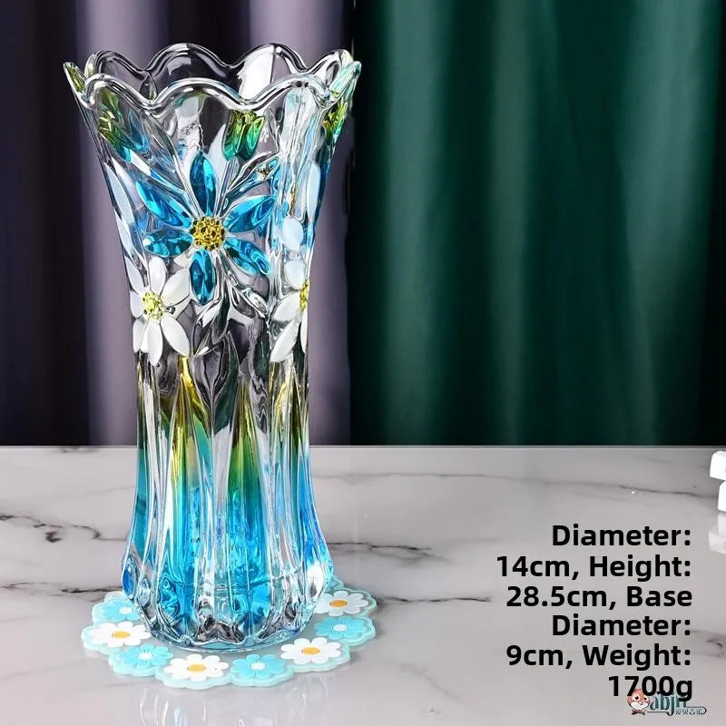 Minimalist Style Multi-Color Glass Flower Vase