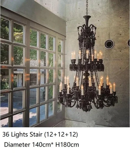 Luxurious Black Crystal Chandelier Lighting