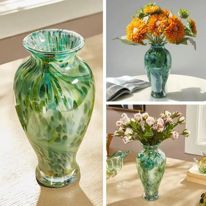 Classic 11.5" Mouth Blown Vertsatile Green Vase 