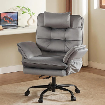 Comfortable headrest of the Velvet Criss Cross Office Chair, an ergonomic reclining desk chair for ultimate support and relaxation.