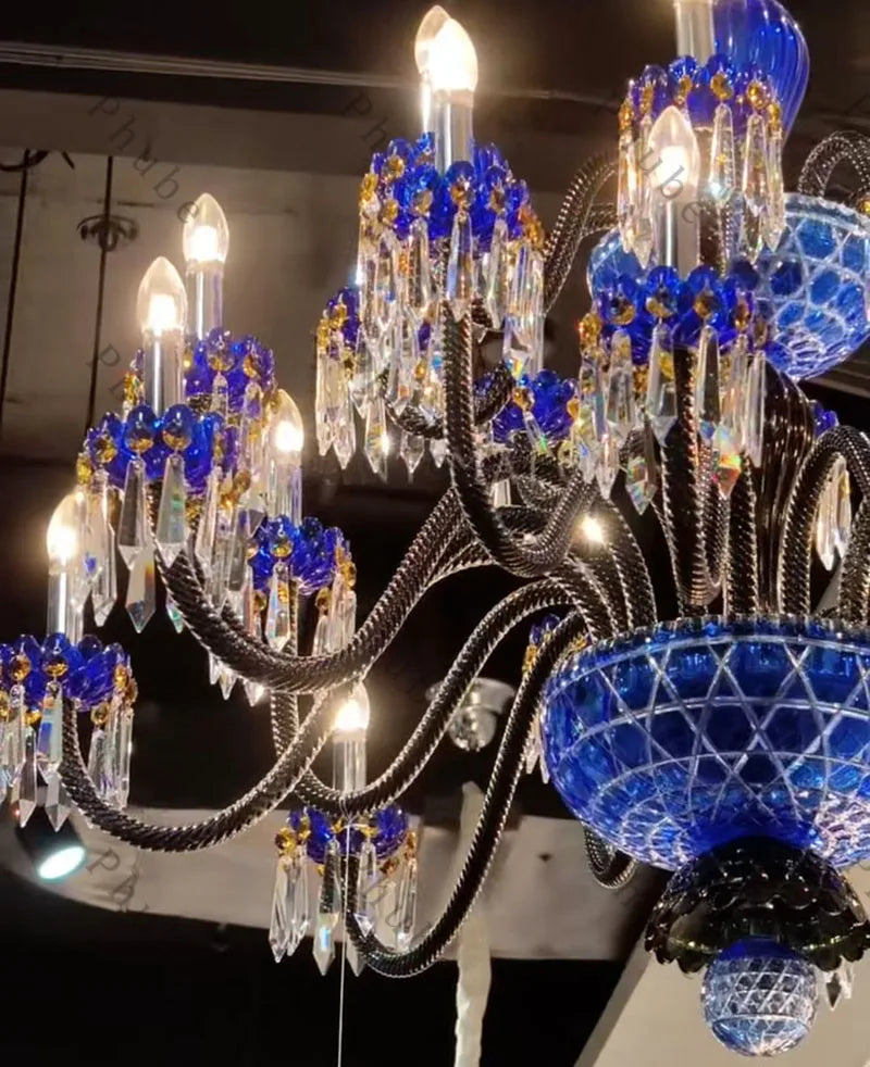 Classy & Elegant 24-Light Colored Crystal Candelier