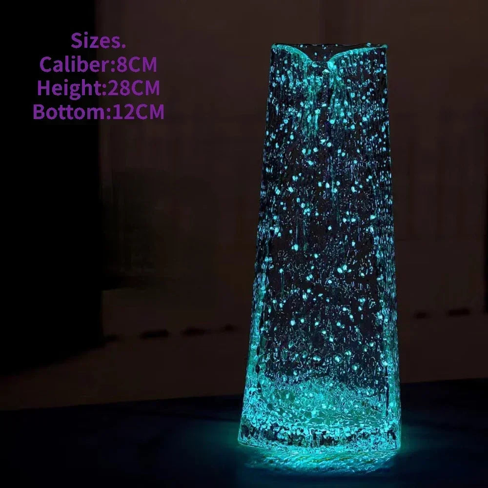 Luminous Ornamental Glass Flower Vase