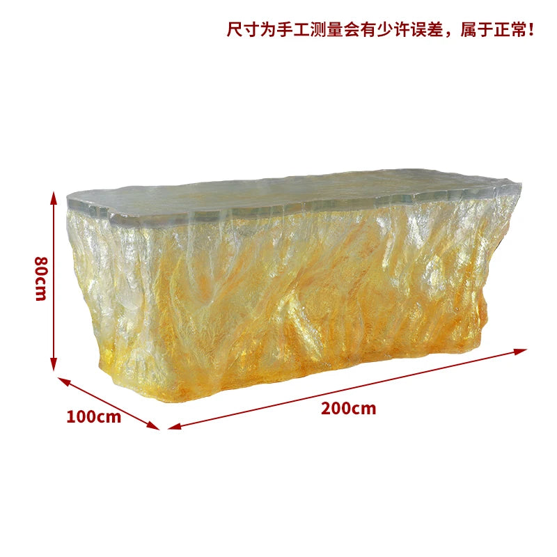 Luxury High-End Luminous Crystal Glacier Island Table