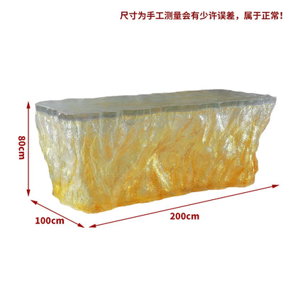 Luxury High-End Luminous Crystal Glacier Island Table