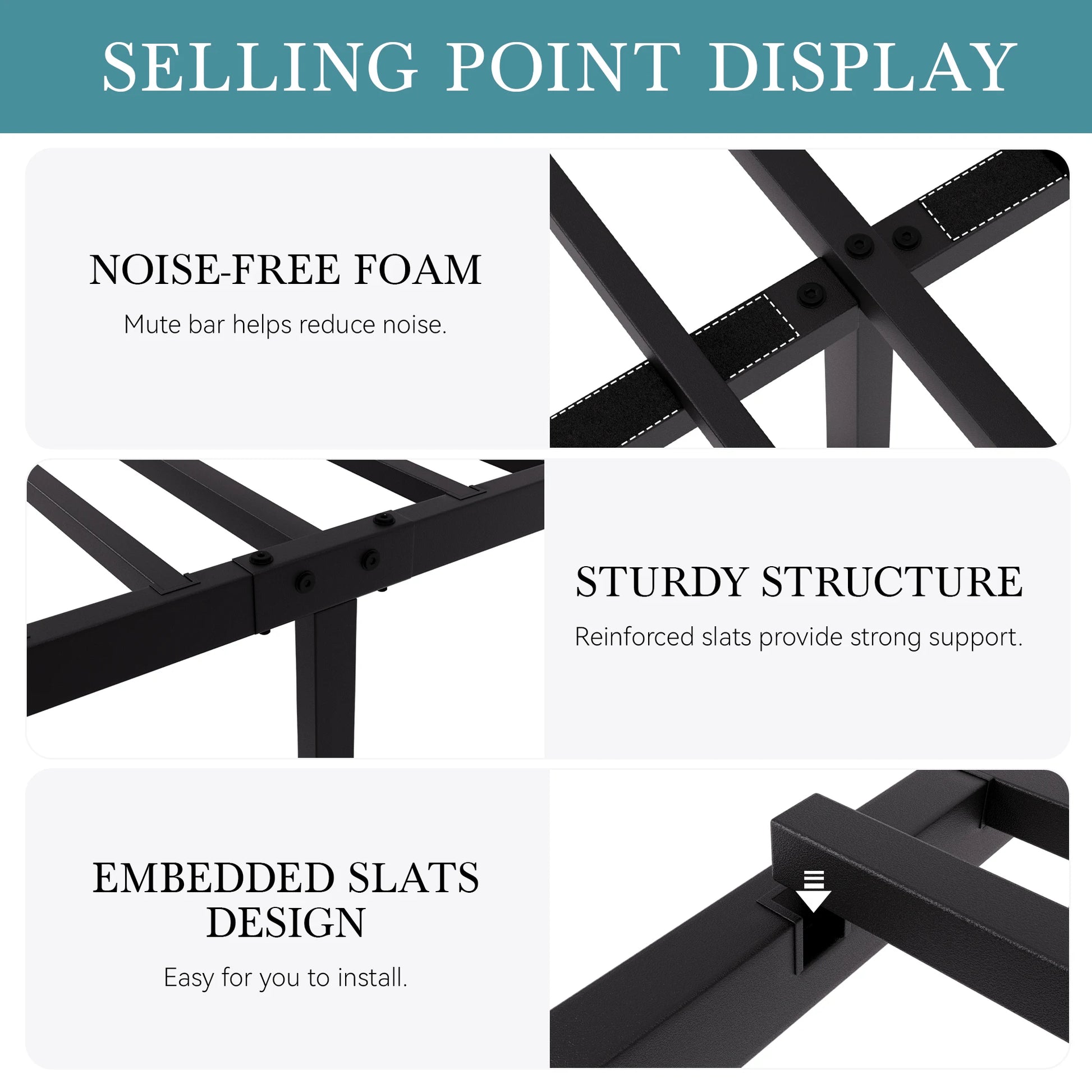 Black and Brown Vintage Modern Bed Frame showcasing a timeless aesthetic that elevates any bedroom décor.