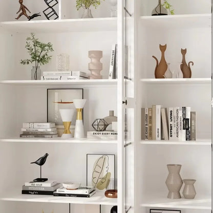 White Arched Curio Cabinet w/Glass Doors