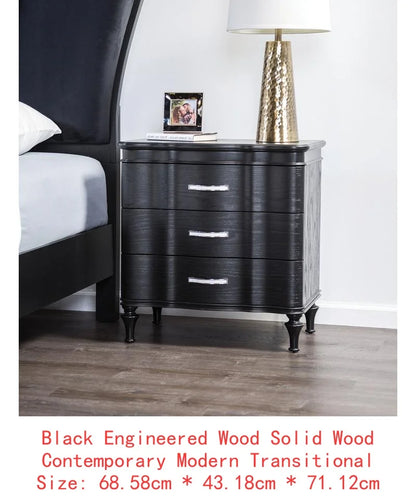 Lovely 3-Piece Queen Size Light Grey Bedroom Set w/2 Nightstands