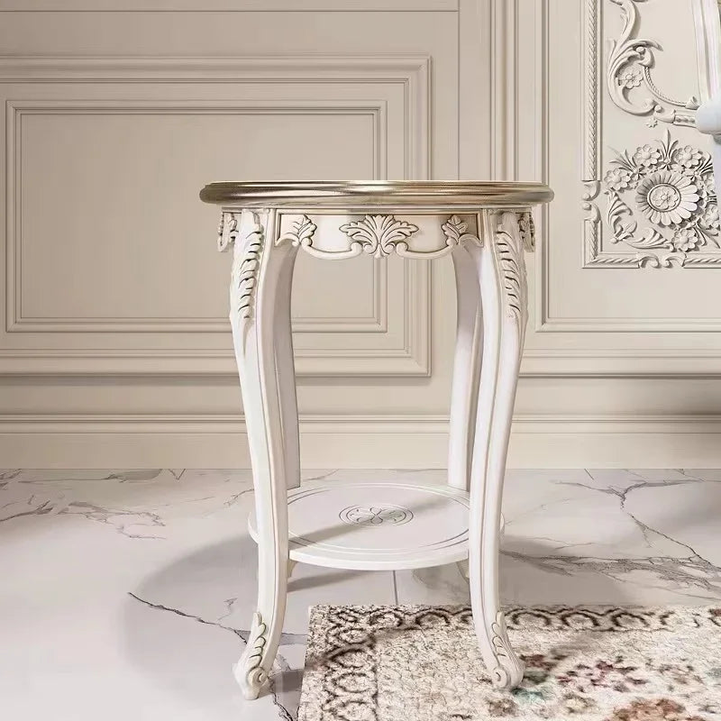 Elegant French Style Solid Wood Living Room Furniture in a bright space, providing comfort and style.