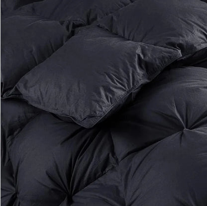 Luxurious All-season Premium Down Feather King  Black Bedding Set