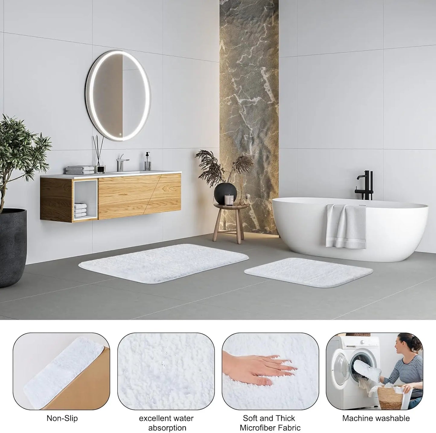Elegant White 24-Piece Bathroom Accessory Set
