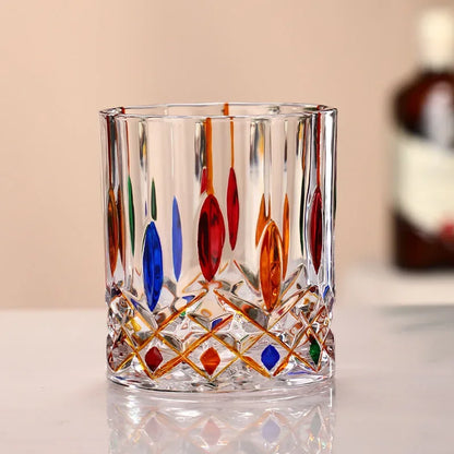 "The Rainbow Glossy" Handmade Lead-free Crystal Glass Whiskey Glass
