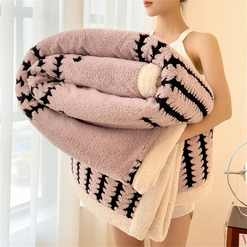 Luxury Thick Plush Reversible Throw Blanket         