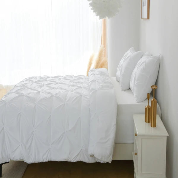Elegant 3-Piece King Size Comforter Set w/Pinch Pleat Detailing