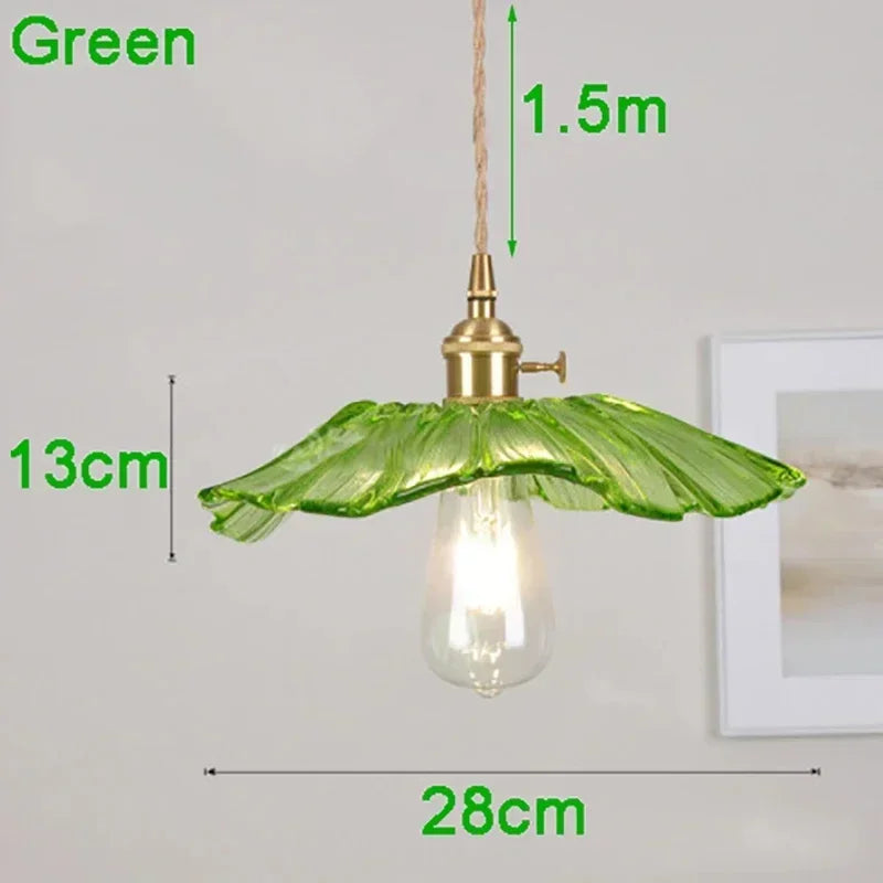 Artisan Lotus Leaf Pendant Light captured indoors, emphasizing its handcrafted beauty and adaptability for all interior styles as a lotus leaf pendant light.